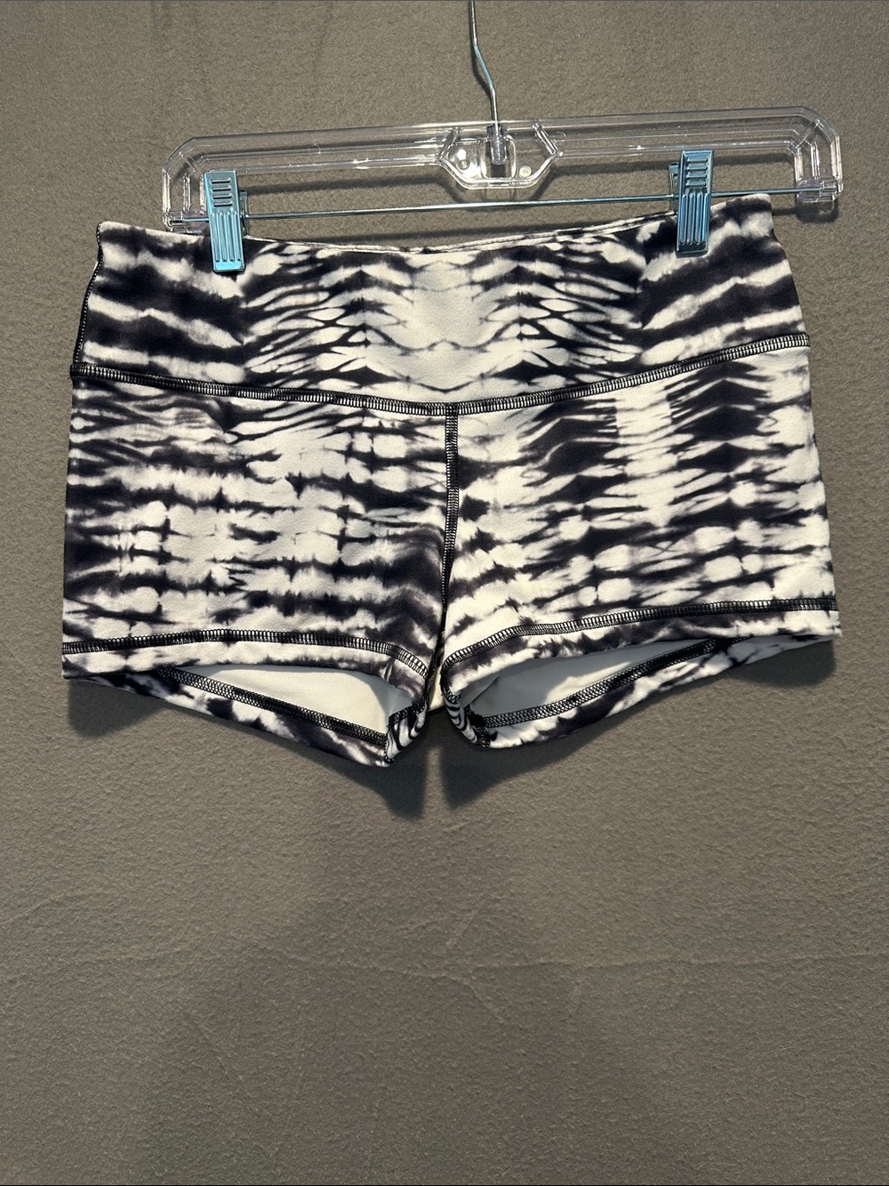 Fleo Black & White Tie-Dye Athletic Shorts